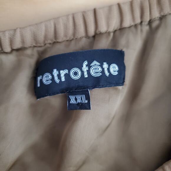 Retrofete Giselle Tie Waist Mini Dress Taupe Bronze Beaded Sequins Heavy XXL - Picture 9 of 11